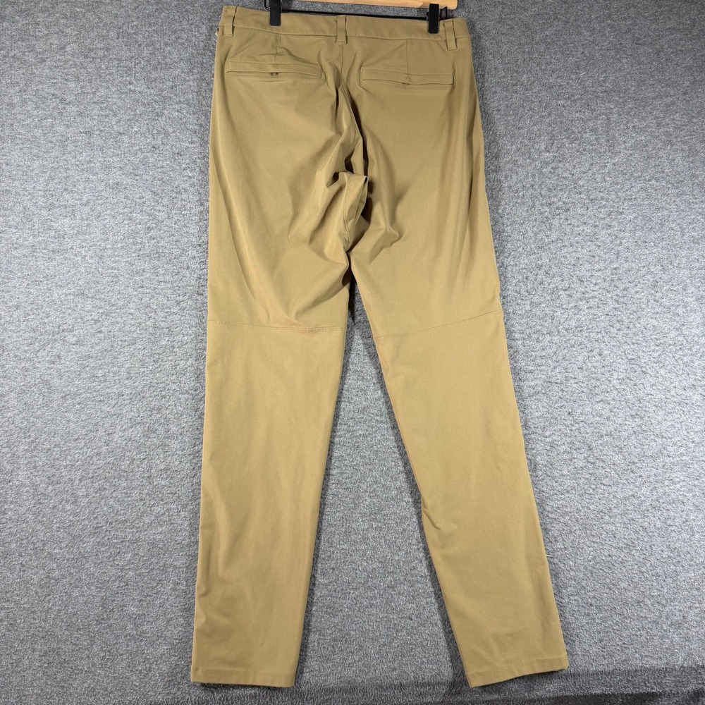 Lululemon Commission Slim Fit Pants Mens 34 Khaki Tan Technical Chino Trousers - Picture 9 of 13